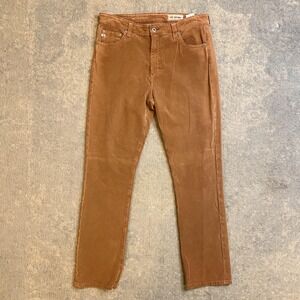 AG Adriano Goldschmied Mari Jeans Womens 31 Brown High Rise Straight Corduroy